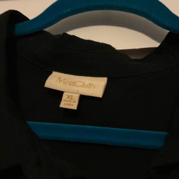 ModCloth black collared top with lace - Picture 3 of 5